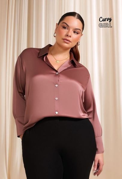 Immagine di CURVY GIRL ELEGANT SATIN BLOUSE